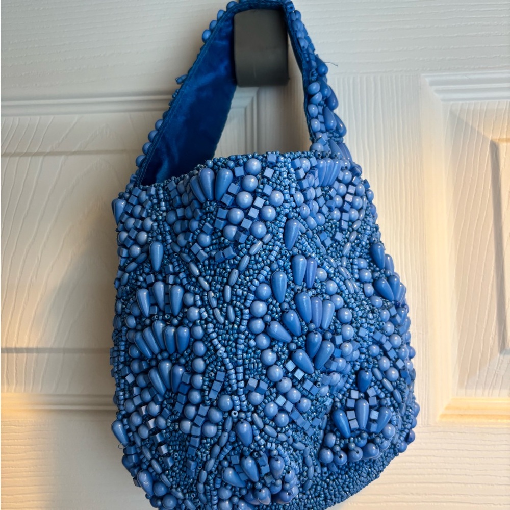 Blue Beaded Women's Bag